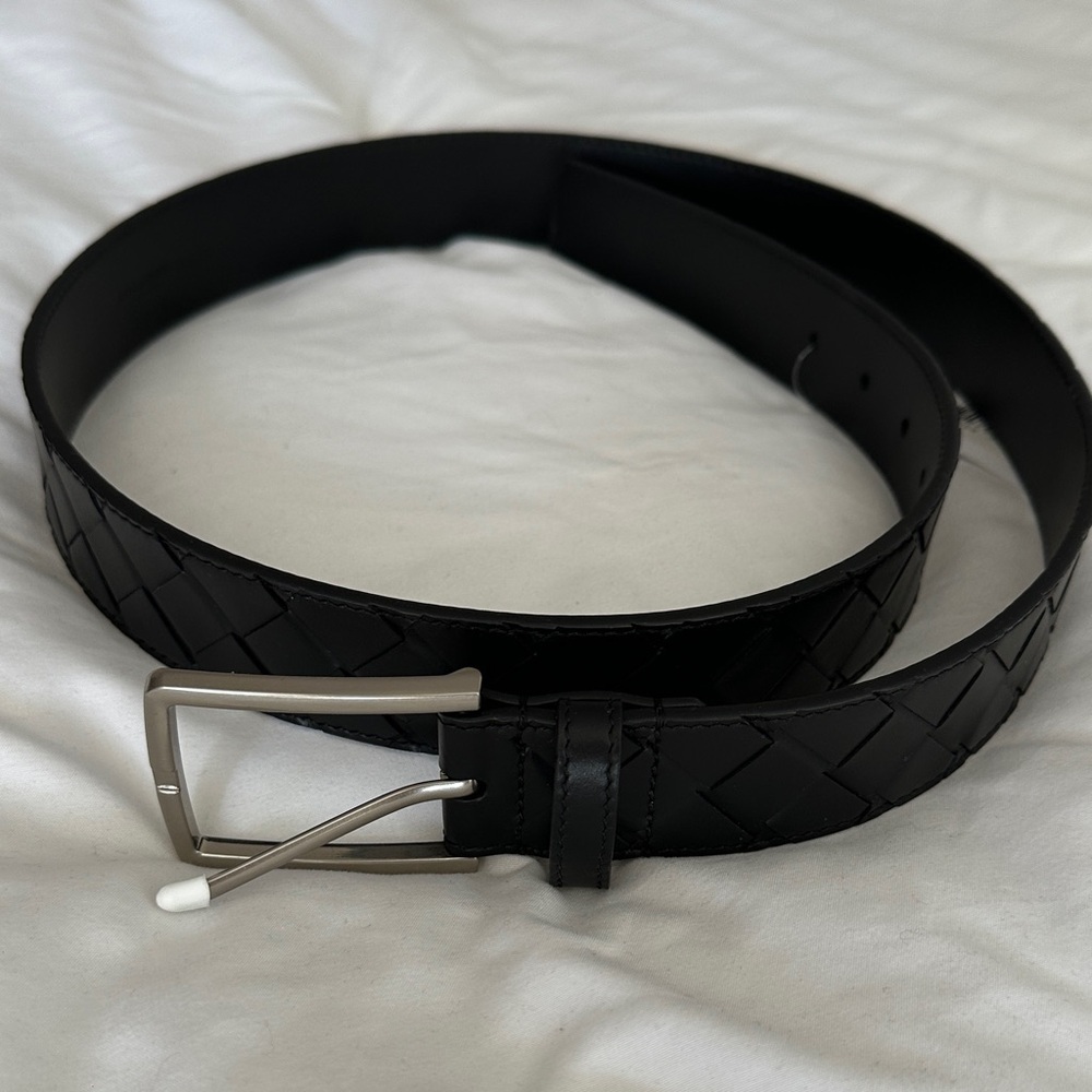 Bottega Veneta Black Woven Leather